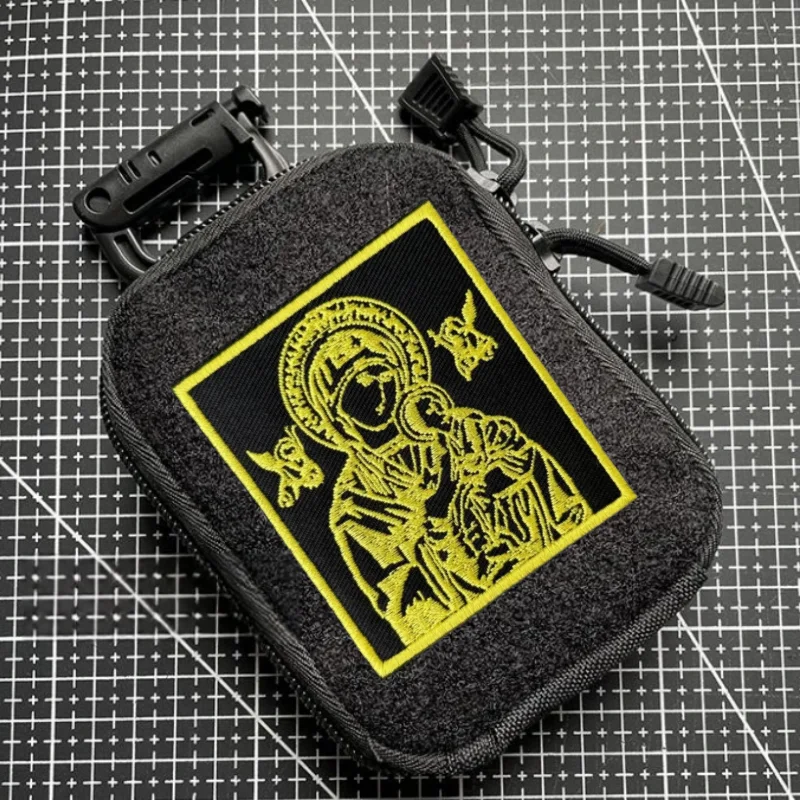 Parche táctico de la Virgen María, insignia de moral militar, gancho bordado y bucle, mochila, ropa, pegatina decorativa, brazalete - imagen 3