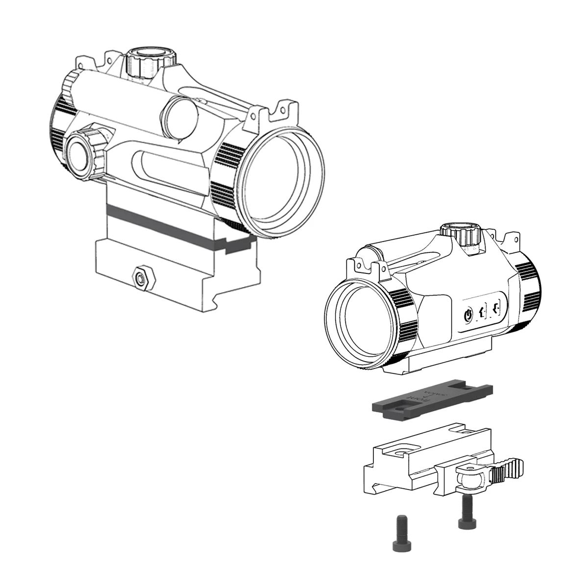 Vector Optics Montura Elevadora Red Dot Maverick/Nautilus, Sección 30 MOA, Hecho de Nylon para Airsoft Wargame - imagen 2