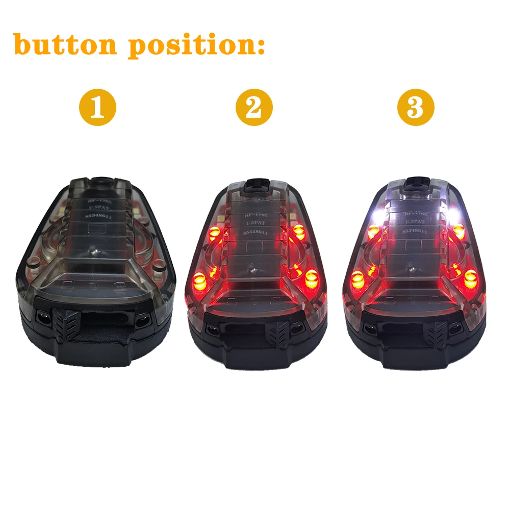 Casco táctico para exteriores, luz de mariquita impermeable, Flash de señal, luz estroboscópica infrarroja, herramienta de caza multiusos de seguridad de supervivencia - imagen 3