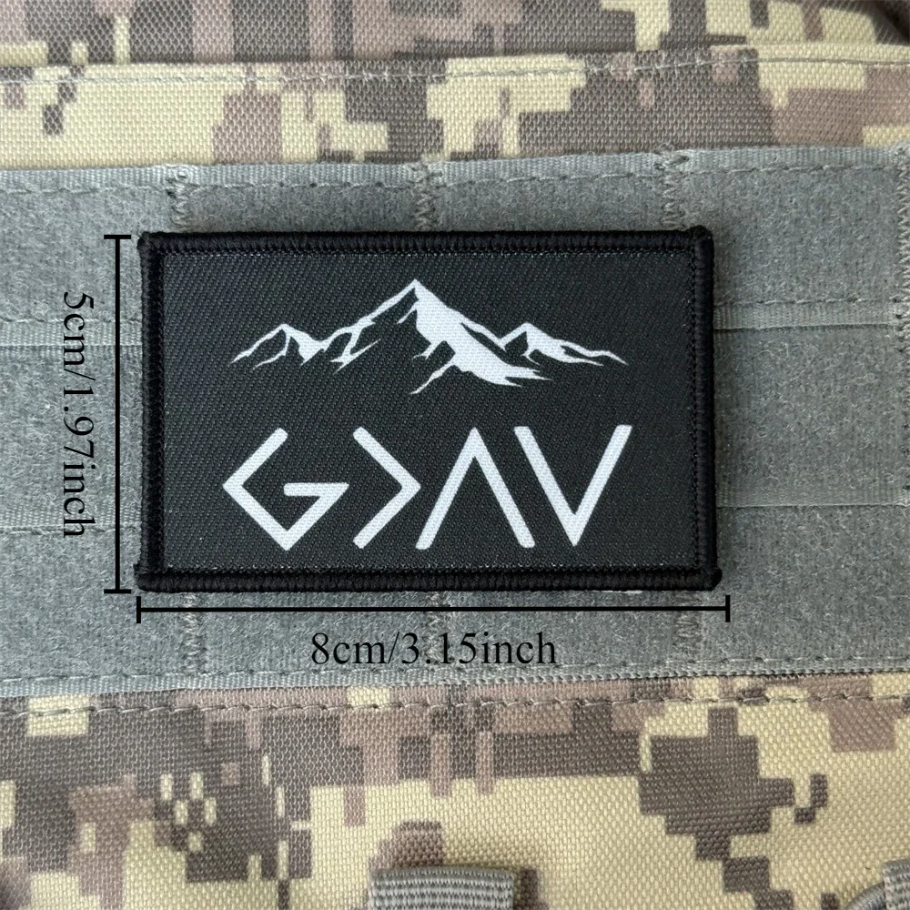 Parche God Is Greater de altos y bajos, moral táctica, parches de gancho y bucle impresos personalizados para ropa, pegatina de equipo militar - imagen 2