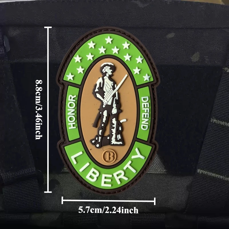 Parche táctico de PVC HONOR DEFEND LIBETY, insignia de moral militar del ejército, parches de bucle de gancho, pegatina para mochila para brazalete de ropa - imagen 5