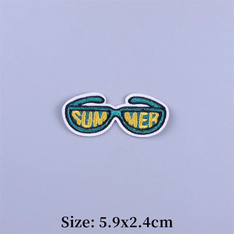 Parches termoadhesivos bordados de paisaje de playa, parche para ropa de paisaje, mochila termoadhesiva, apliques Fusibles de tela - imagen 5