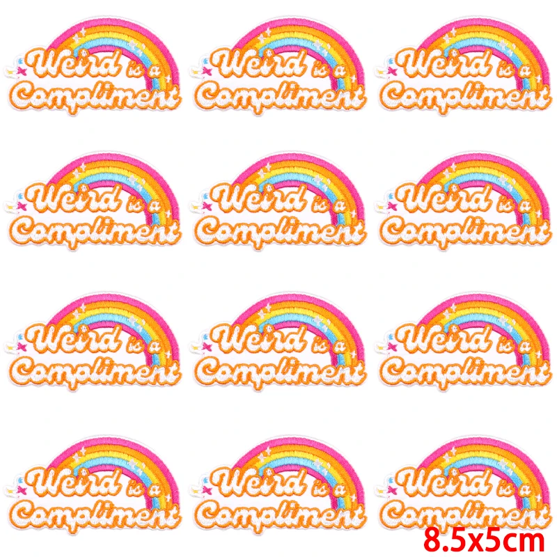 Parche de Hip Hop para planchar en la ropa, parches bordados de setas para ropa, parche Fusible de costura, pegatinas, insignia, 10 unidades por lote - imagen 4