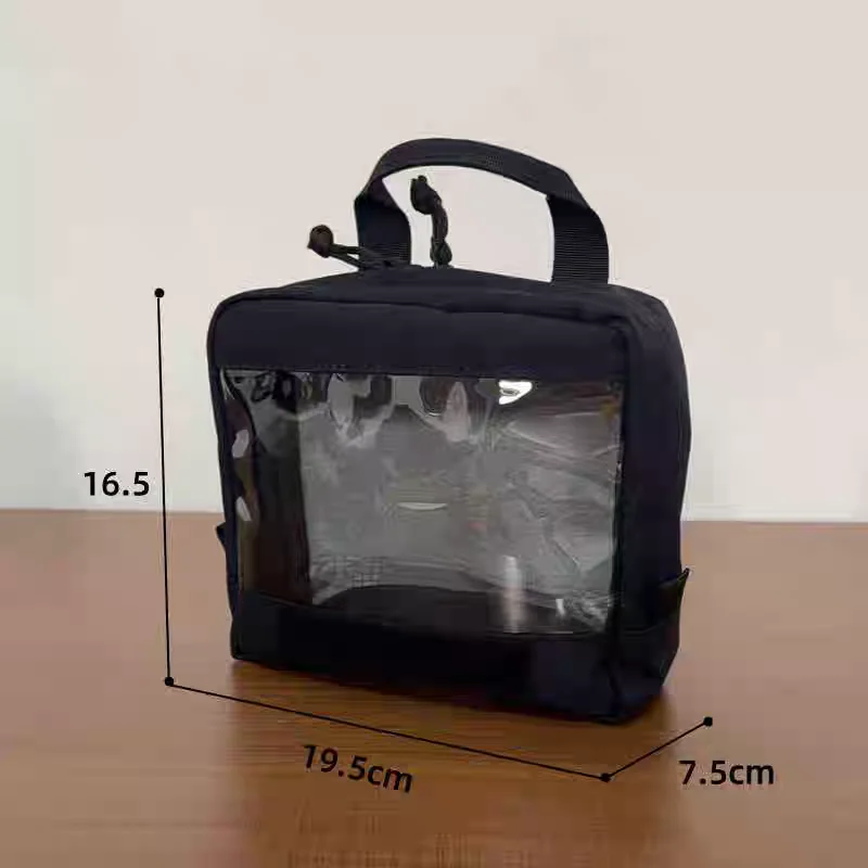Bolsa secundaria transparente táctica con compartimentos organizadores