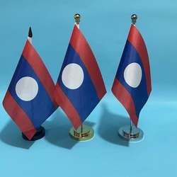 Bandera nacional de Laos para escritorio, poliéster resistente