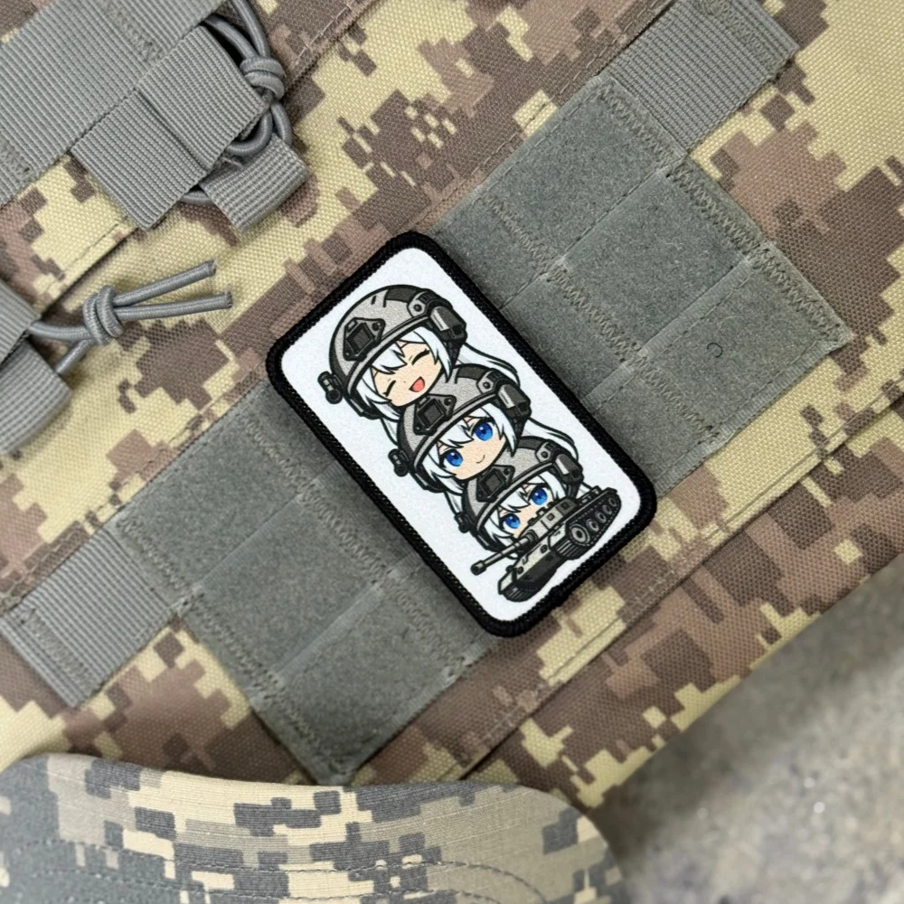 Parche táctico anime kawaii con velcro para niñas y mochilas