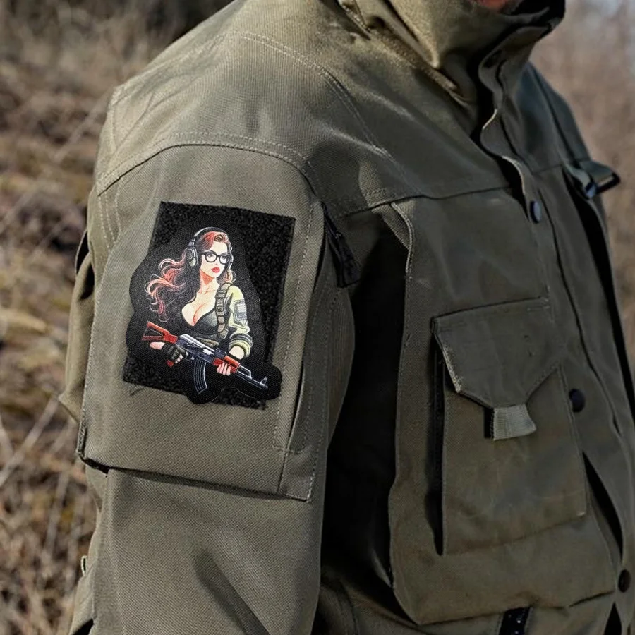 Parche táctico "Diosa del Anime", parches de gancho y bucle, brazalete, insignia de moral militar, mochila Chevron, pegatinas para chaleco - imagen 4