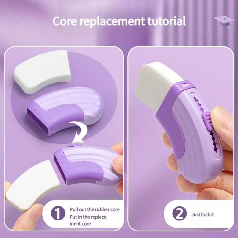 Grascos con recargas borrador retráctil deslizante Gorras blancas grandes para estudiantes que limpian K1KF