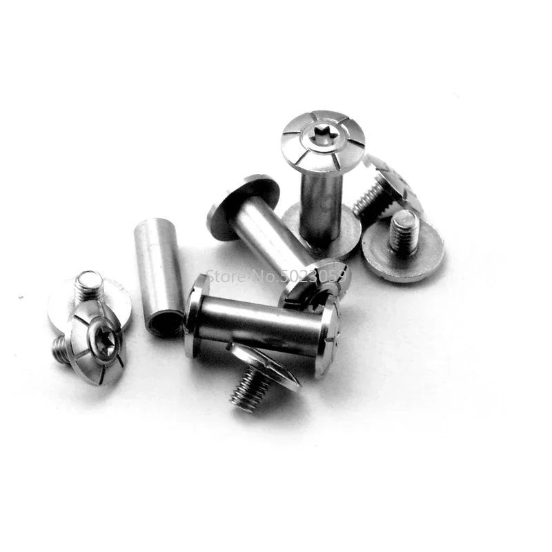 Juego de Herramientas de tornillo de mango de cuchillo de acero inoxidable, cuchillo plegable de bricolaje, remache de tornillo, mango de cuchillo recto, tornillo de fijación, 4 juegos - imagen 3