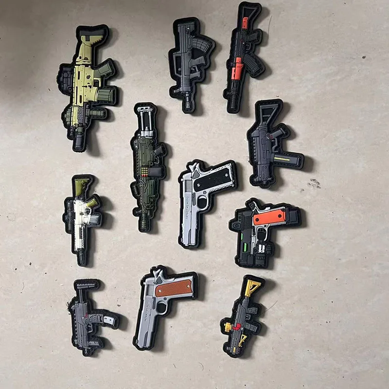 Brazalete de soldado militar de gelatina de PVC, parche de gancho y bucle para pistola submarina, insignia de moral, mochila, parche 3D, accesorios tácticos