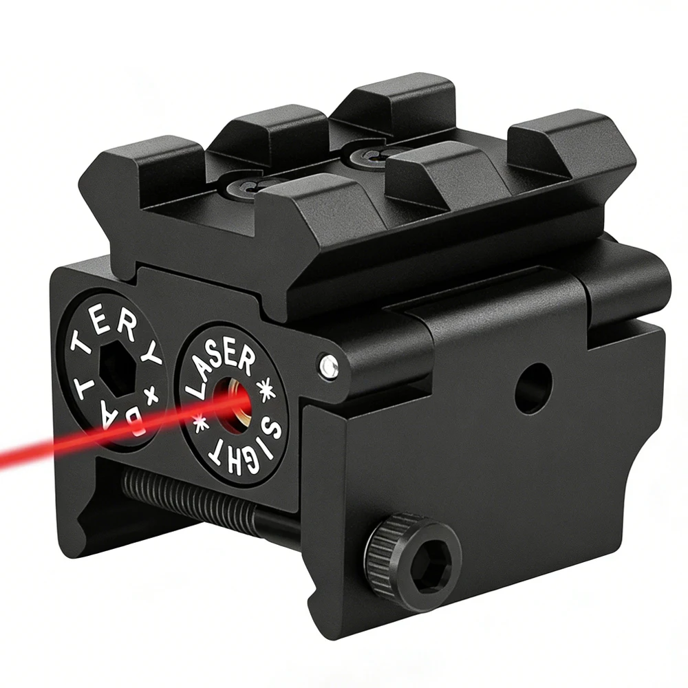 Mira láser roja compacta para riel Picatinny con riel de 20mm, mira láser de bajo perfil, pistola, Rifle, Aisoft, pistola de caza láser