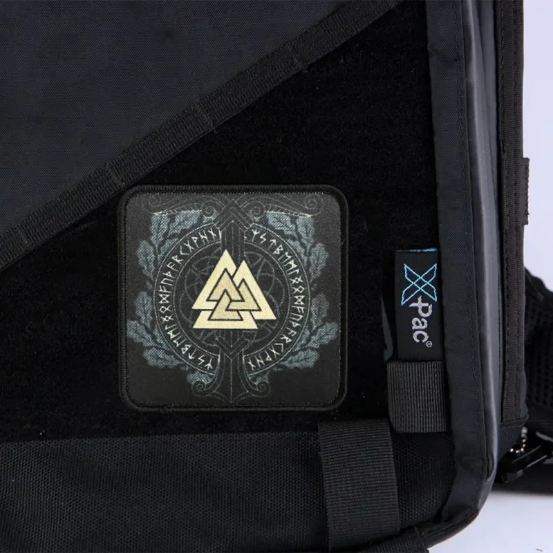 Parche táctico 'Los árboles Valknut y Igradrasil' insignia de moral estampado gancho y bucle brazalete mochila ropa pegatina brazalete - imagen 5