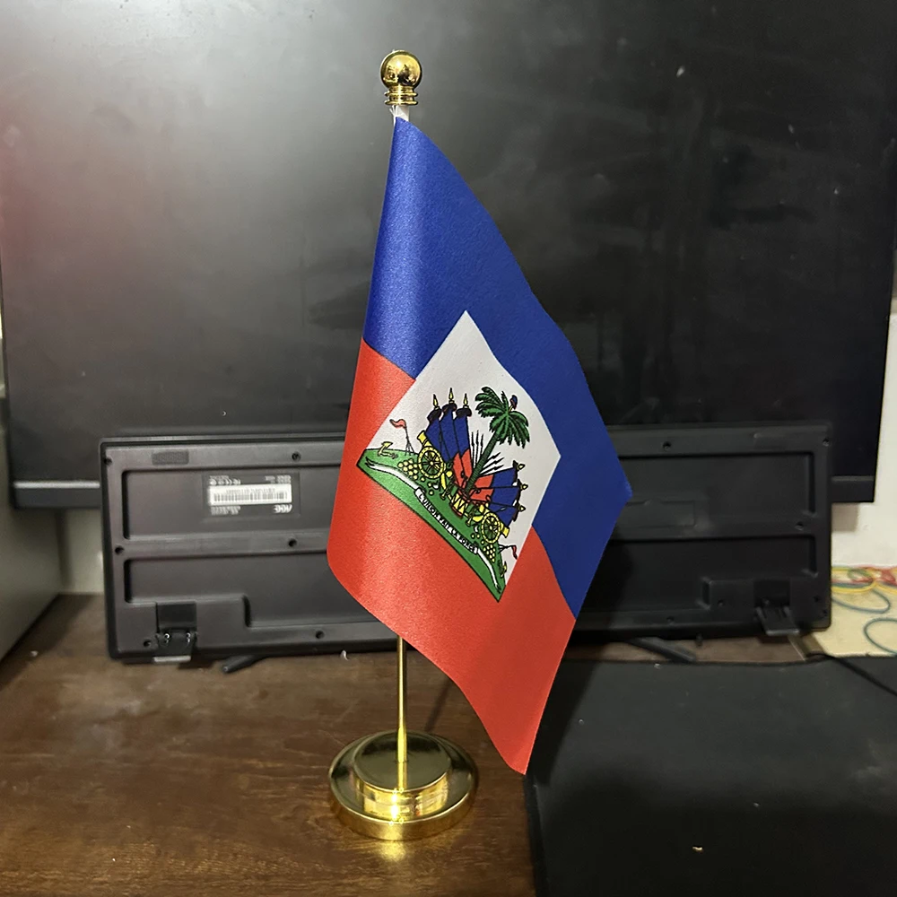 SKY FLAG bandera de escritorio de Haití en poliéster para mesa - imagen 3