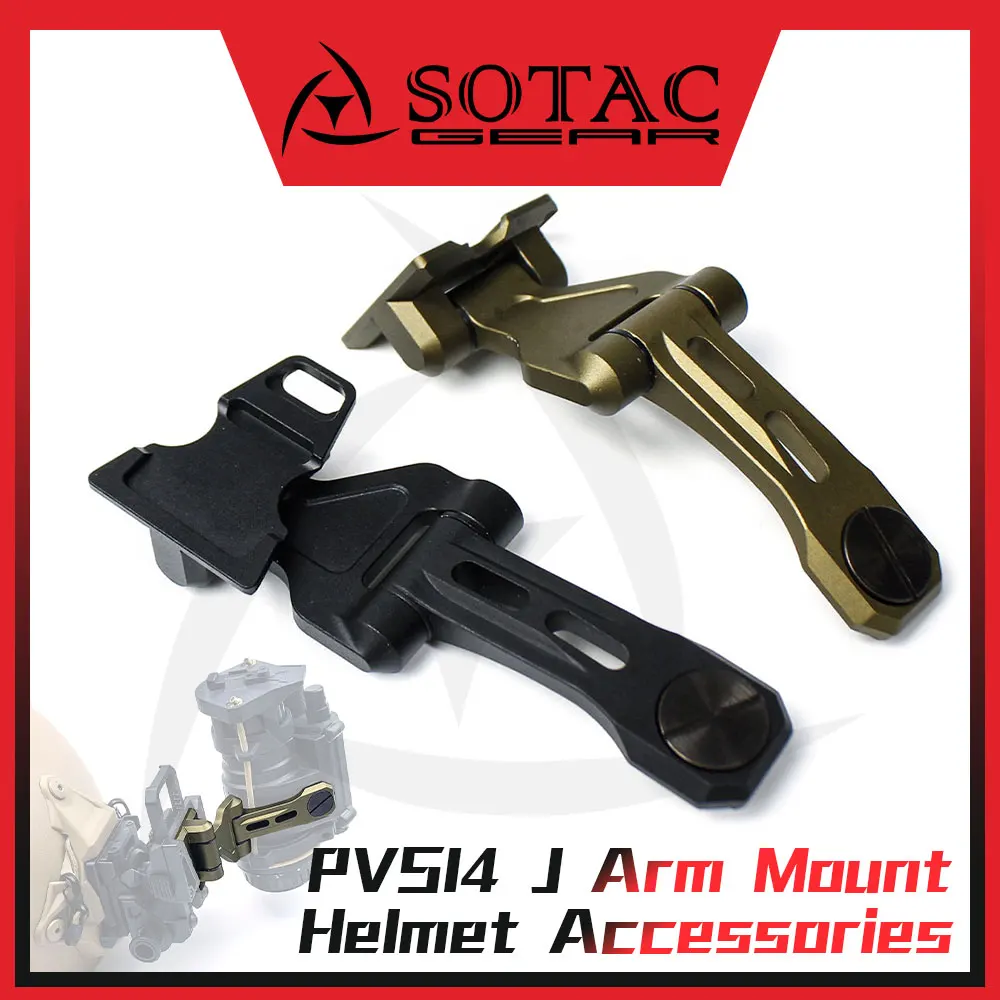 SOTAC-GEAR PVS-14 J Arm NVG montaje de casco táctico de Metal soporte de visión nocturna para adaptador de cola de milano L4G24 ligero