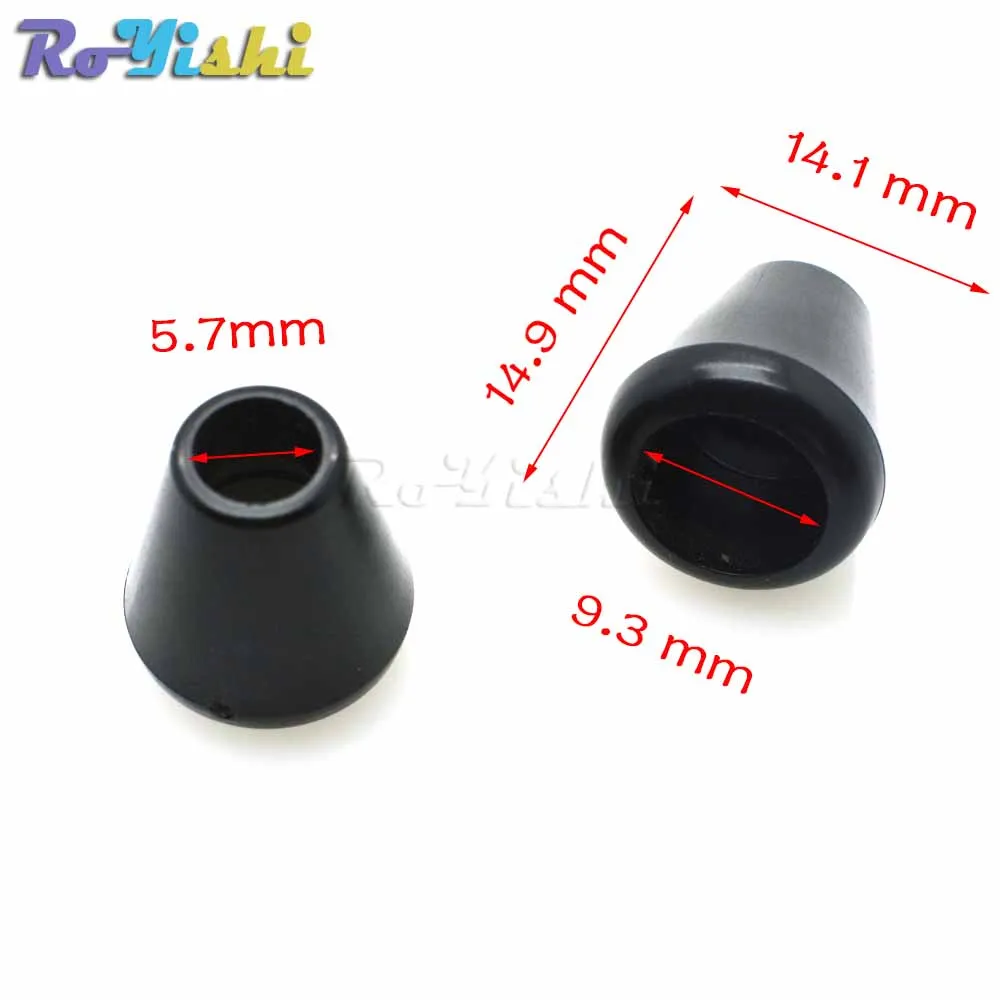 10 unids/pack tirador de cremallera extremos tapón de campana sin tapa bloqueo de cable plástico agujero negro tamaño: 5,7mm - imagen 2