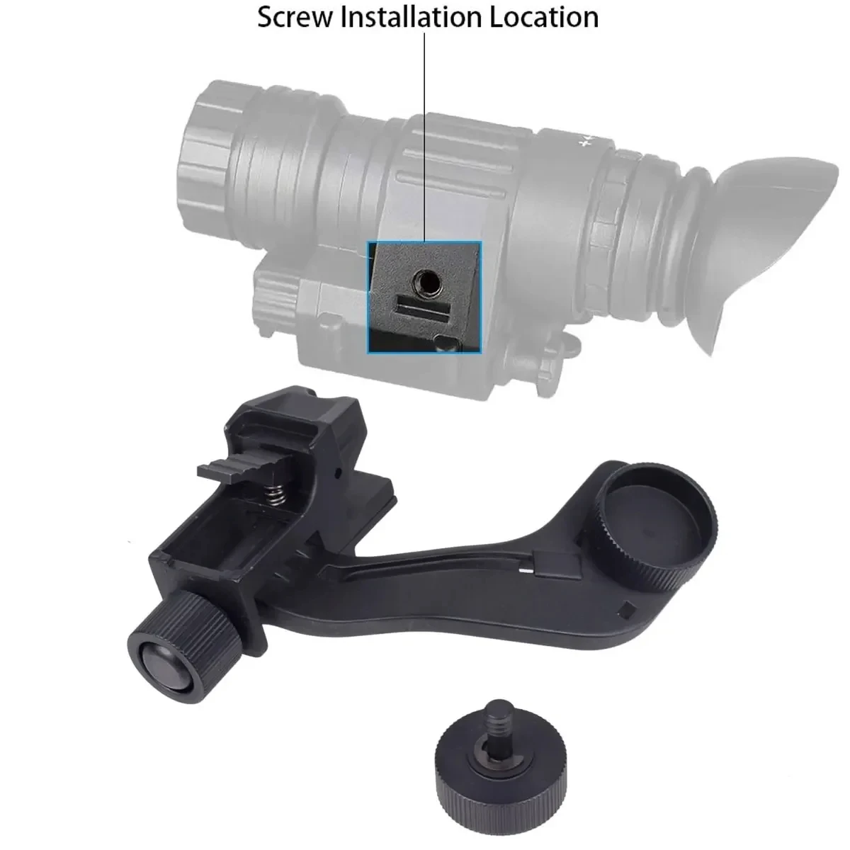 BOOIU J Arm soporte de visión nocturna para Monocular AN/PVS-14 NVG cola de milano alcance de visión nocturna táctico rápido casco montaje J brazo adaptador - imagen 4
