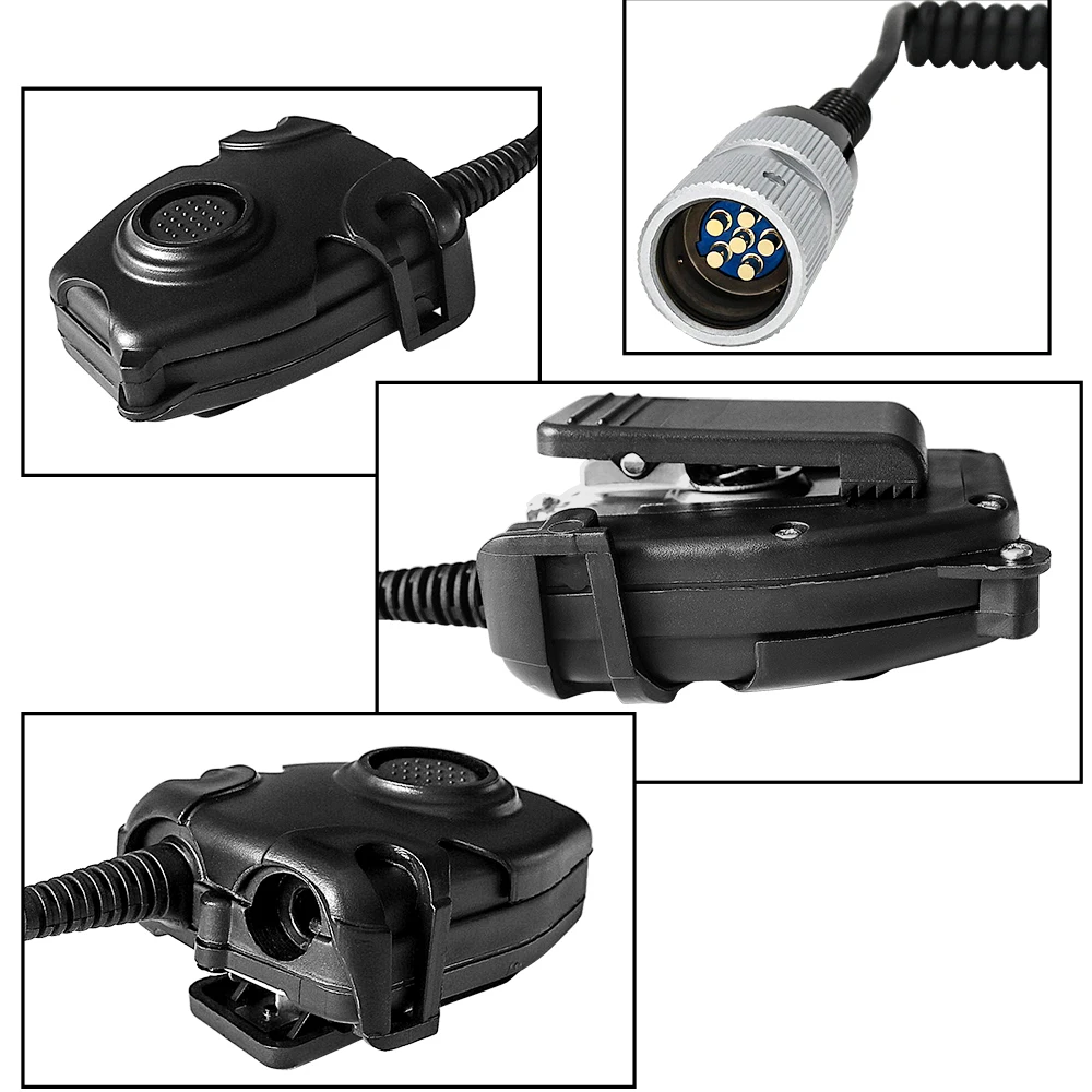 Táctico U94 PTT para PRC 152 PRC 148 caja de emulación adaptador de auriculares tácticos Comta auriculares militares de tiro 6 pines Ptt - imagen 5