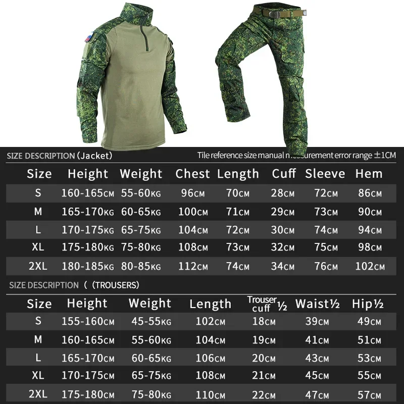 Trajes tácticos de uniforme para hombre, ropa de trabajo, camisa de combate de camuflaje para exteriores, ropa de entrenamiento de Paintball Airsoft y caza resistente al desgaste - imagen 3