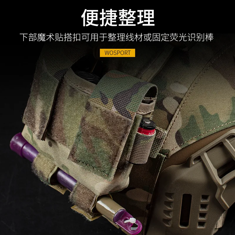 Bolsa de batería NVG para casco táctico MK2 con sujetadores de gancho y bucle ajustables y cordones elásticos - imagen 3