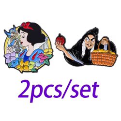 Alfileres esmaltados de princesa de Anime, broche divertido de bruja, Pin de solapa de Metal, insignia, accesorios para mochila, joyería, regalos para amigos, 2 uds.
