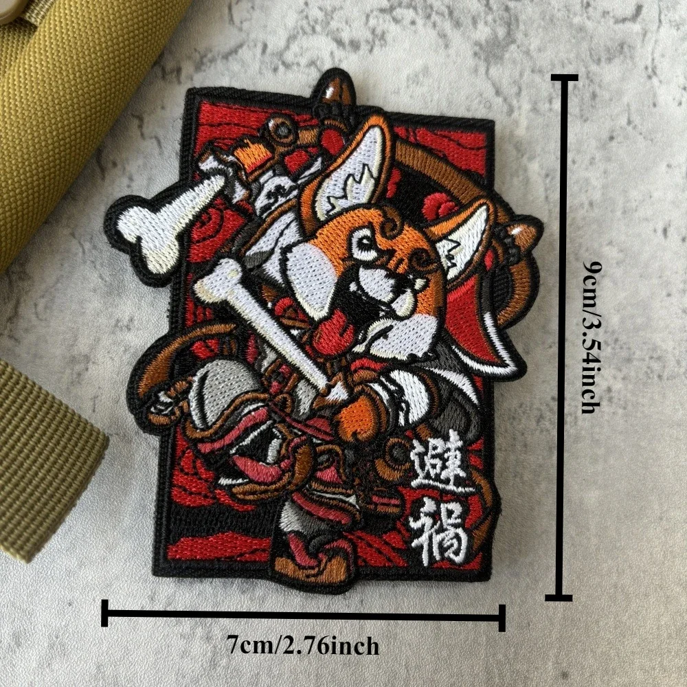 Parche táctico Door God Morale, bonito estilo nacional, bordado, emblema de gancho y bucle, insignia del ejército militar, brazalete, pegatinas para mochila - imagen 3