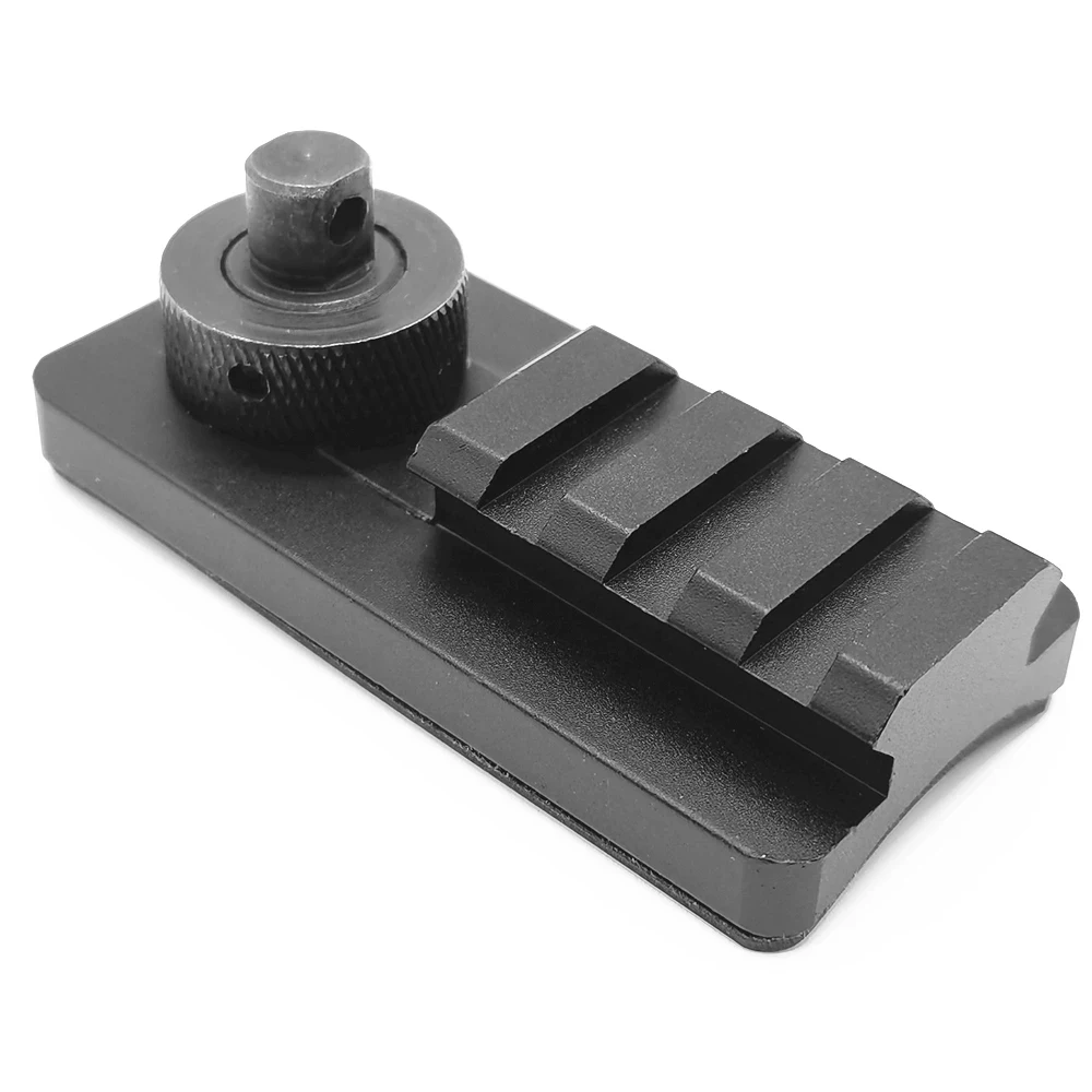 Adaptador de riel Picatinny con perno giratorio para rifle Bipod Adaptador de montaje Picatinny Weaver de 20 mm con base de goma de 3 ranuras - imagen 4