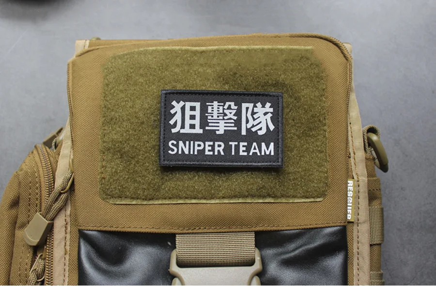 Parches reflectantes del equipo de asalto, insignia táctica de reconocimiento de francotirador, ametralladora, accesorio para bolsa de equipo de ropa - imagen 5