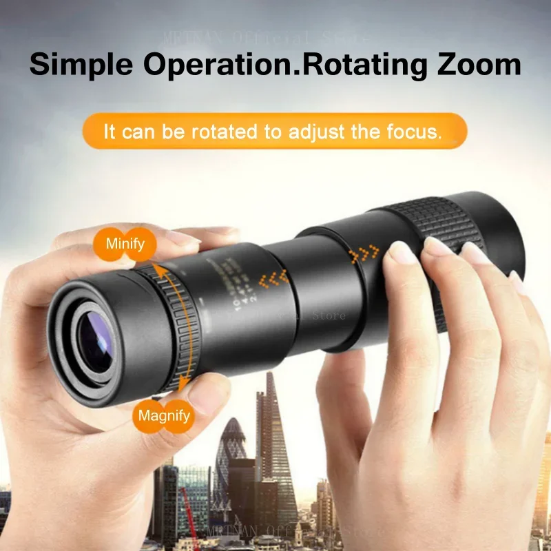 Monocular HD zoom teleobjetivo con clip para móvil y caza