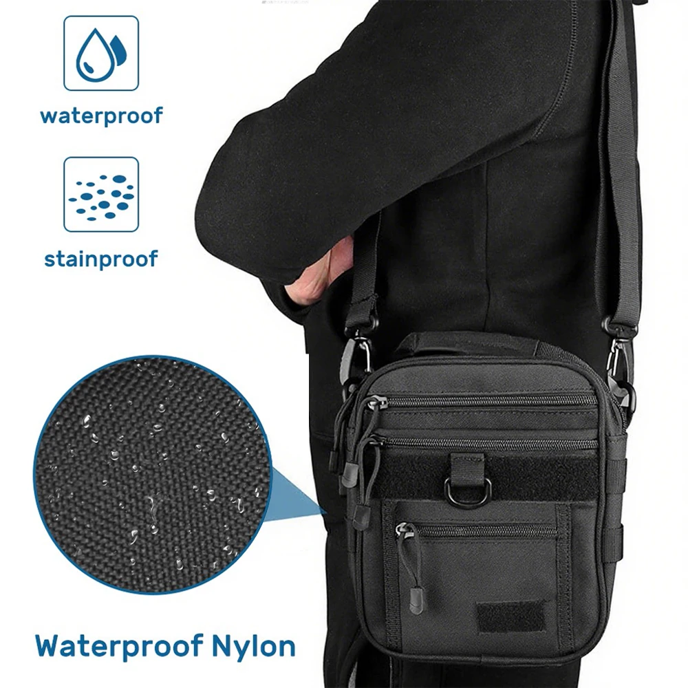 Bolsa de transporte oculta para pistola, bolso táctico de hombro para pistola, funda para pistola de acceso rápido, bolsa EDC para caza al aire libre, organizador Molle - imagen 4