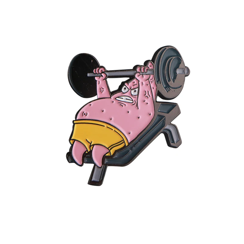 Parches de Metal divertidos de Patricio y estrella para Fitness, pesas de prensa supina, insignia táctica de equipamiento pequeño para mochila, ropa con gancho - imagen 5