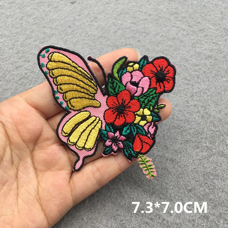 Parche de flores de dibujos animados, parches para planchar en ropa, parches bordados para feminismo para ropa, parches termoadhesivos, pegatinas de letras - imagen 4