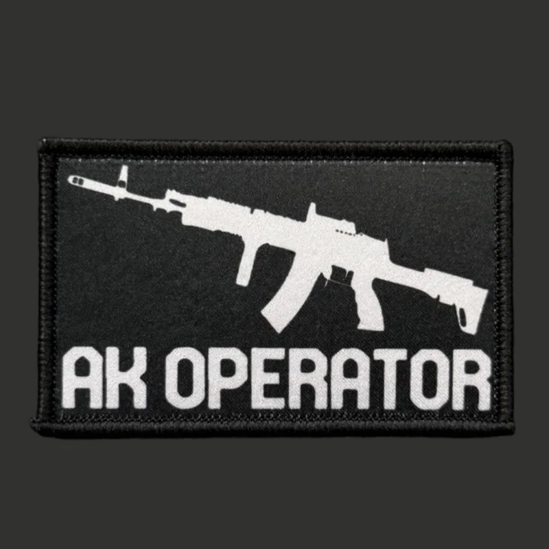 Parche táctico de operador AK 47, insignia de moral militar, gancho estampado y Looo, mochila, ropa, accesorio decorativo, pegatina, brazalete - imagen 2