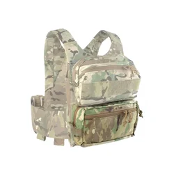 Chaleco táctico MOLLE con cremallera y bolsas – chest rig desmontable