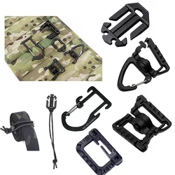 Anillo en D giratorio de doble cabeza de aleación, chaleco táctico de caza, mochila, cierre importado, gancho de hebilla giratoria de repuesto, liberación rápida