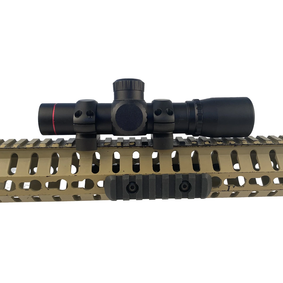 Anillo de montaje de alcance táctico de 25,4mm/30mm, compatible con riel de 20mm AR10 AR15 MK47 IA2, soporte para linterna láser de caza, 1 par - imagen 4