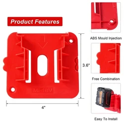 Soporte pared para baterías compatible Dewalt Makita Milwaukee