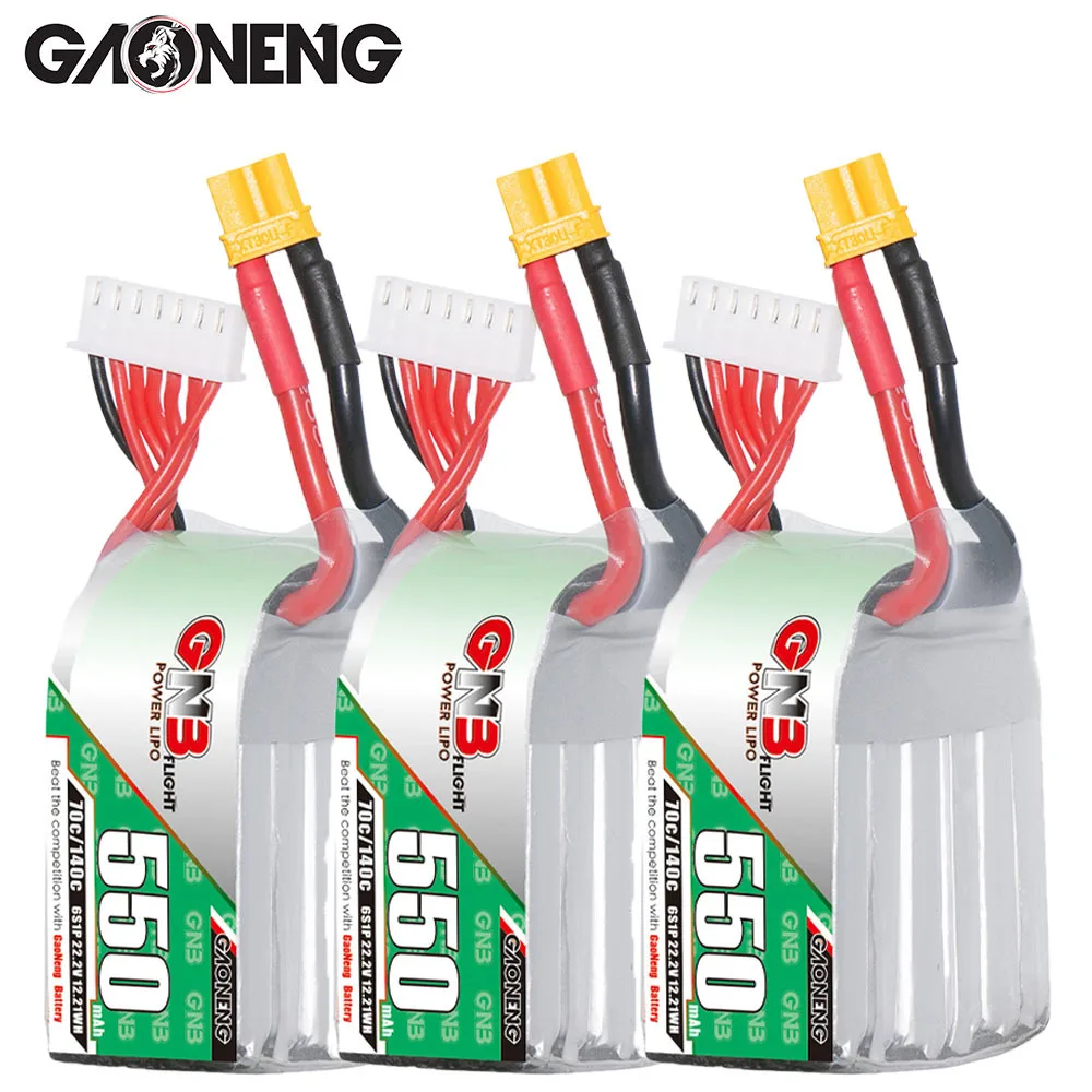 GAONENG-batería Lipo con XT30 para Dron de carreras Torrent 22,2 FPV, piezas de cuadricóptero RC, 550 V, 110 mAh, GNB 6S, batería 70C/140C