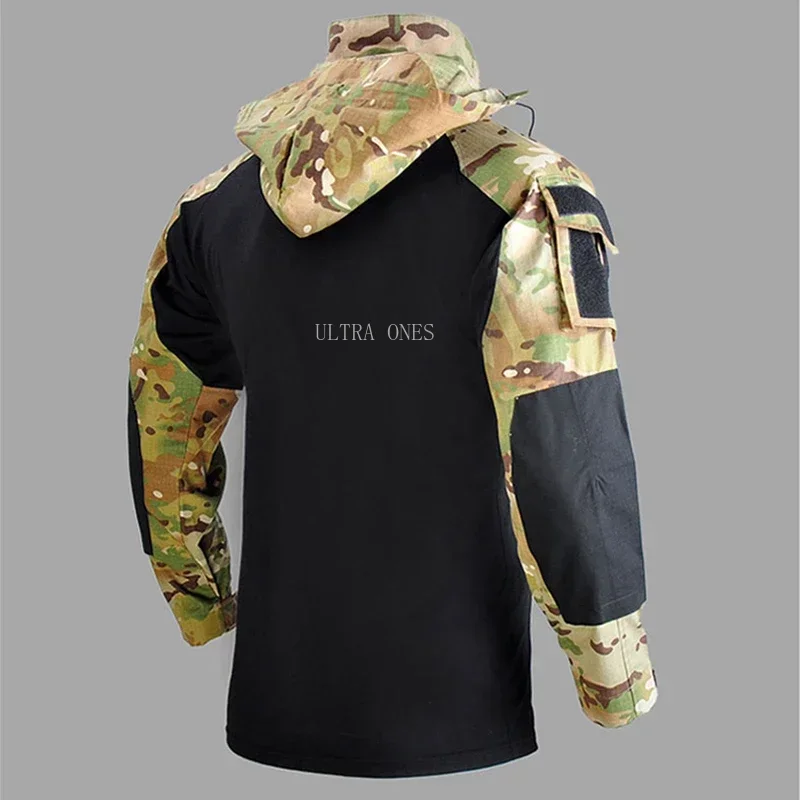 Camisas de camuflaje táctico de manga larga, ropa de entrenamiento de combate de Paintball Airsoft transpirable, Camiseta deportiva de caza y tiro - imagen 3