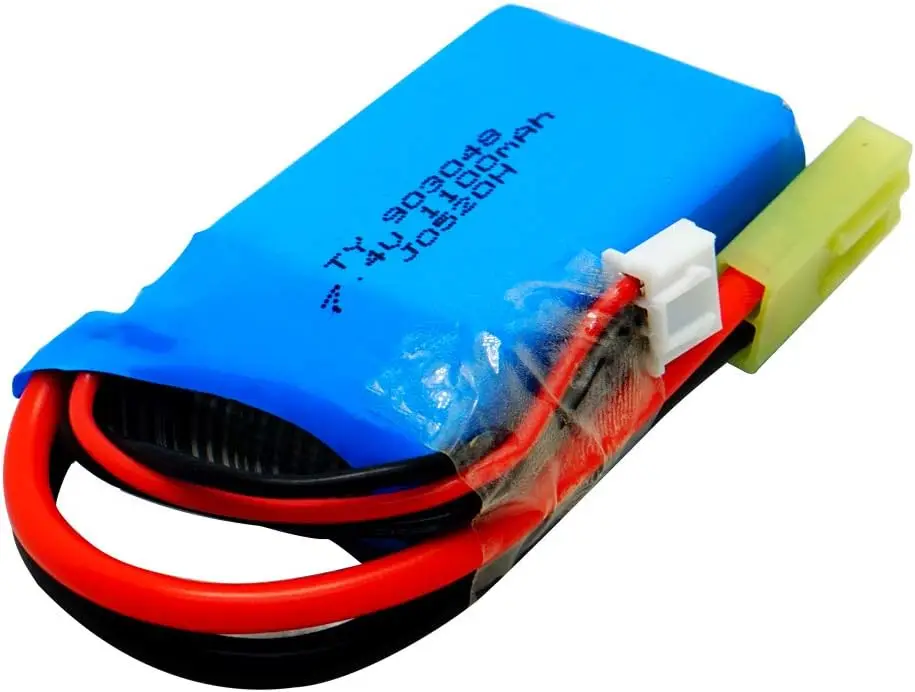 Batería LiPo de 7,4 V, 1100mah, 20C, enchufe Tamiya pequeño con cable USB para PXtoys 9300/9301/9301-1/9302/9303/9303-1 1/18 coches de juguete Rc - imagen 4