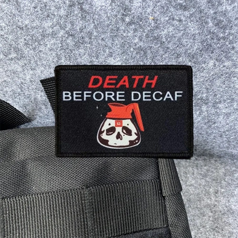 Parches de insignia de moral de calavera de tácticas de muerte, brazalete con gancho y bucle impreso, pegatinas para casco de mochila táctica militar del ejército al aire libre - imagen 5