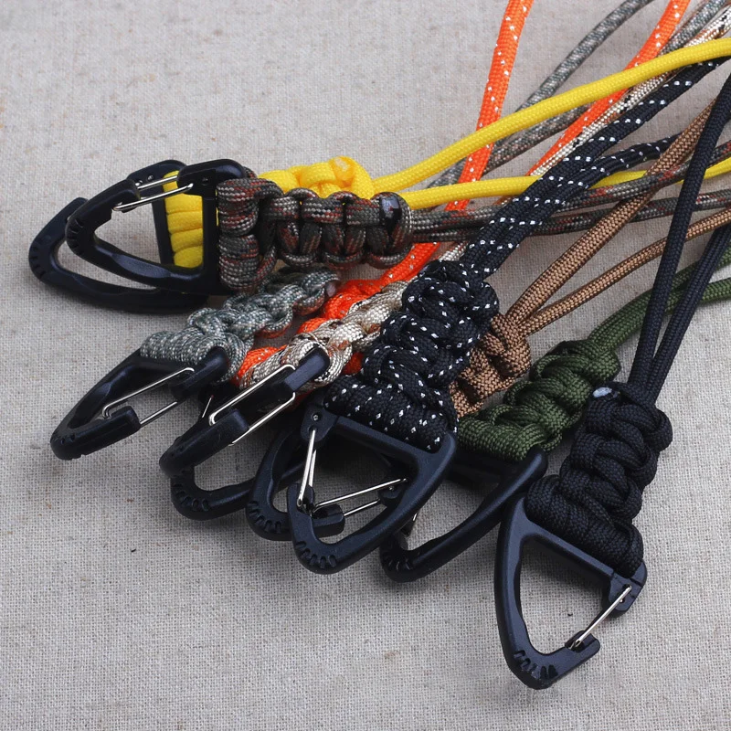 Cordón de Paracord de 12cm/22cm/46cm, accesorios tácticos EDC para exteriores, cordón hecho a mano, hebilla colgante para Camping, caza y pesca - imagen 3