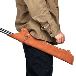 Bolsa de flecha Simple y portátil, Material PU marrón para caza y tiro al aire libre, 63x14cm