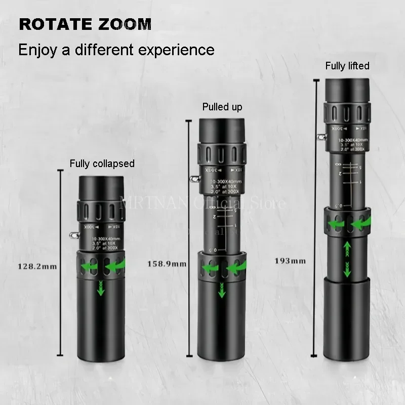 Telescopio Monocular profesional de largo alcance para caza y acampada, binoculares potentes portátiles HD 4K con Zoom 10-300x40, BAK4-Prisms - imagen 5