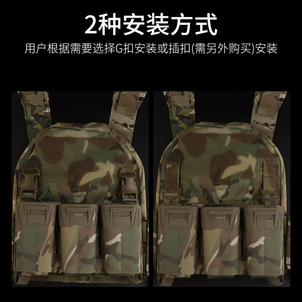 Bolsa táctica multicalibre Triple Mag para 3 uds 5,56 MAG/6 Uds. Bolsa para revistas de 9mm de largo, accesorio portador de placa para chaleco de caza - imagen 4