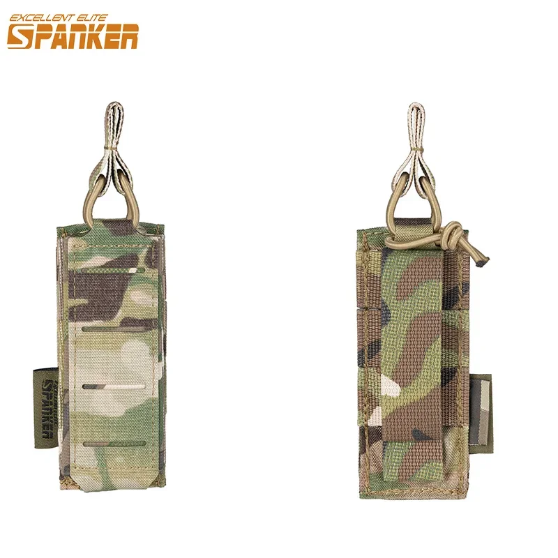Bolsa táctica para revistas de pistola, funda Molle extendida de 9mm para linterna de caza, soporte para antorcha, accesorios Airsoft