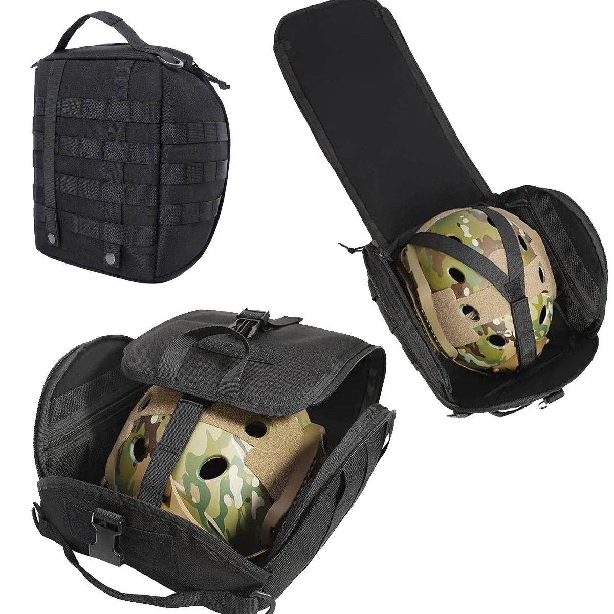 Bolsa para casco, bolsa táctica para casco, bolsa de transporte multiusos Molle para deportes, caza, tiro, cascos de combate, senderismo - imagen 2