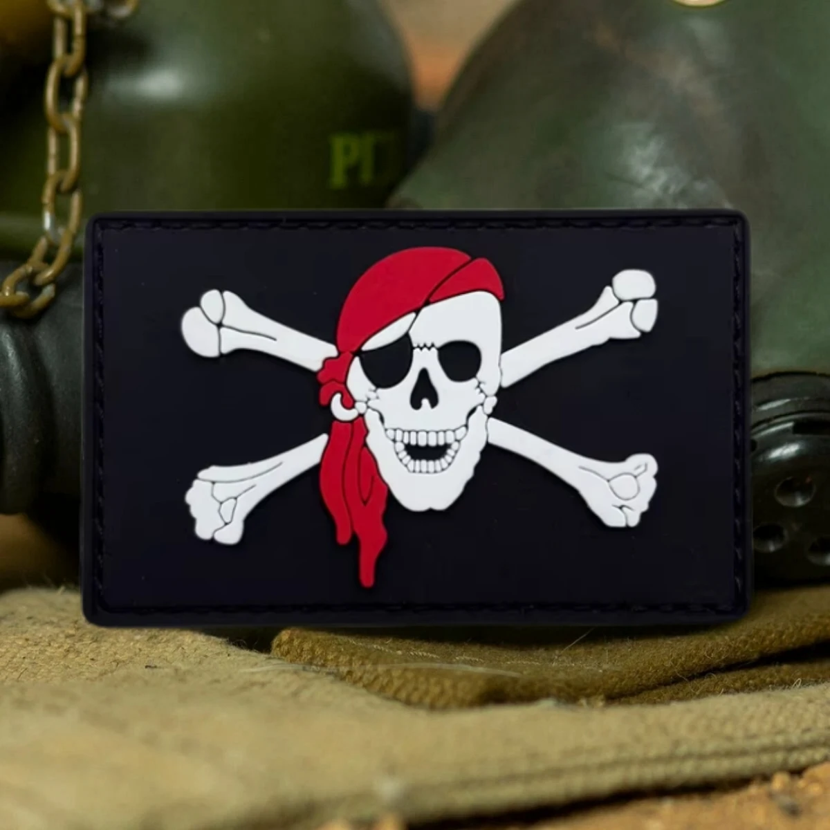 Parche con insignia de moral de calavera pirata "Jolly Roger", parches tácticos militares 3D de PVC con gancho y bucle para ropa, pegatinas para mochila - imagen 5