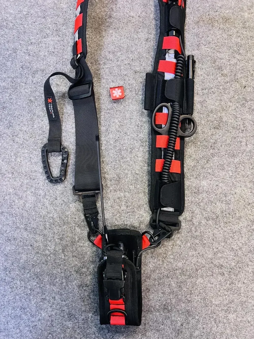 Cordón de bombero T9, Correa multifunción azul llama, estación de mano de rescate, bolso de comunicación, correa de hombro