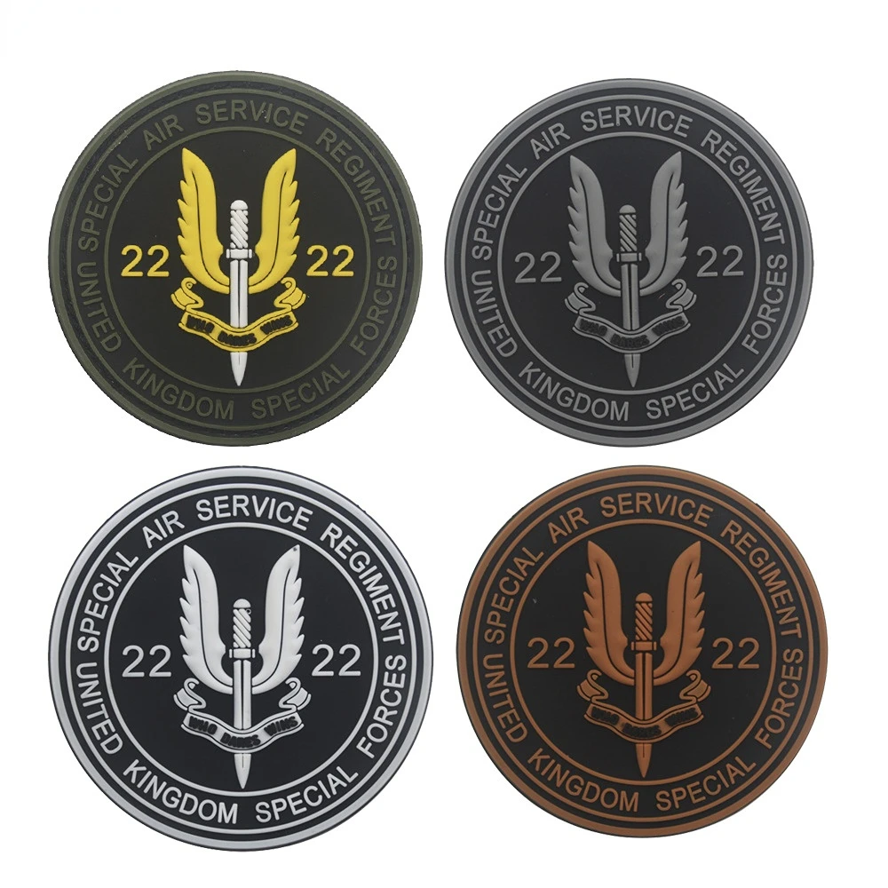 Parches bordados con bandera SAS del regimiento de servicio aéreo especial del Reino Unido, parche de banderas de Gran Bretaña GB, parches militares, insignias bordadas en 3D - imagen 3