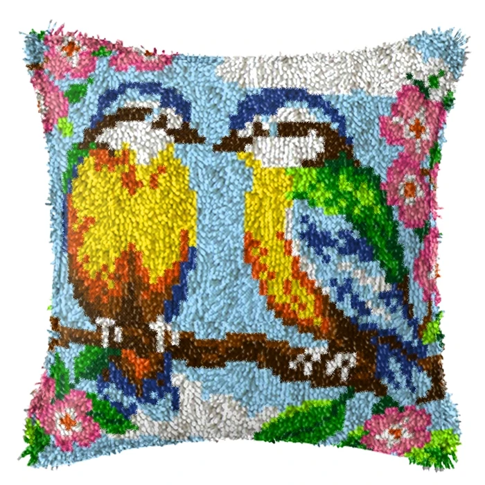 Kits de estera de gancho de pestillo de la serie Animal de pájaro, paquete de almohadilla de botón DIY, Smyrna klink haak, bordado de almohada, knooppakket, nuevo - imagen 4